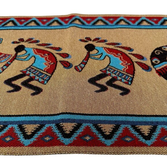Kokopelli Table Runner Western Rustic Lodge Dining Decor 12x68" Southwest Tapest - Picture 2 of 8
